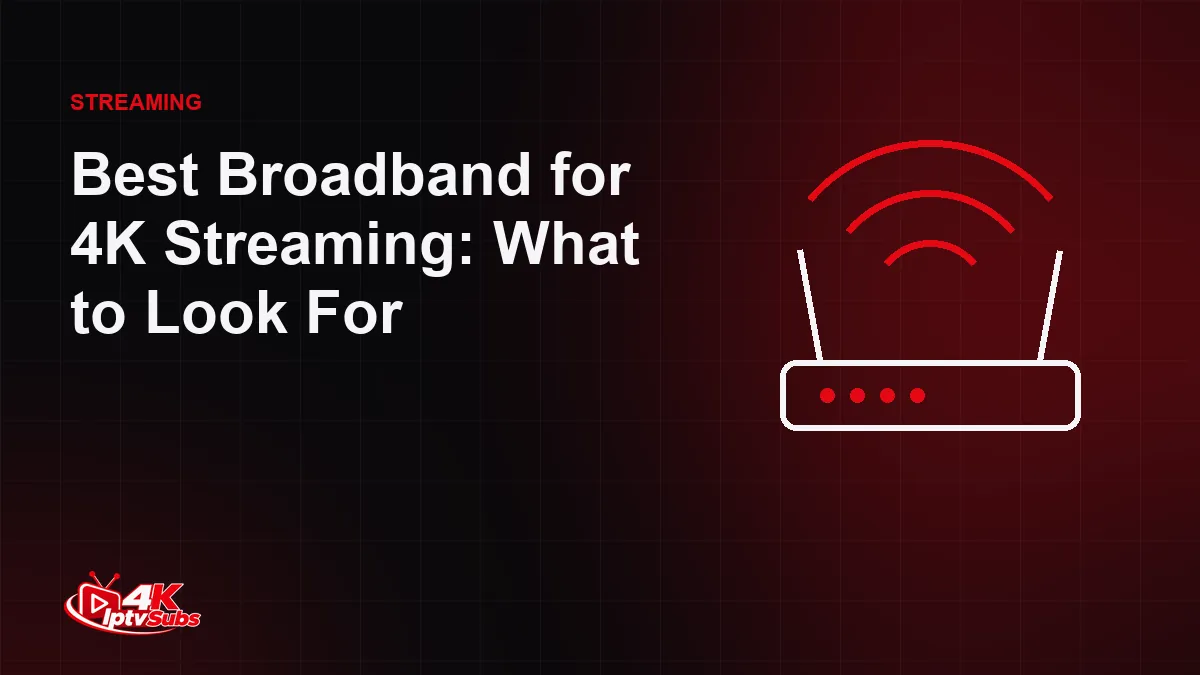 Home router with Wi-Fi signal arcs, representing broadband for 4K streaming