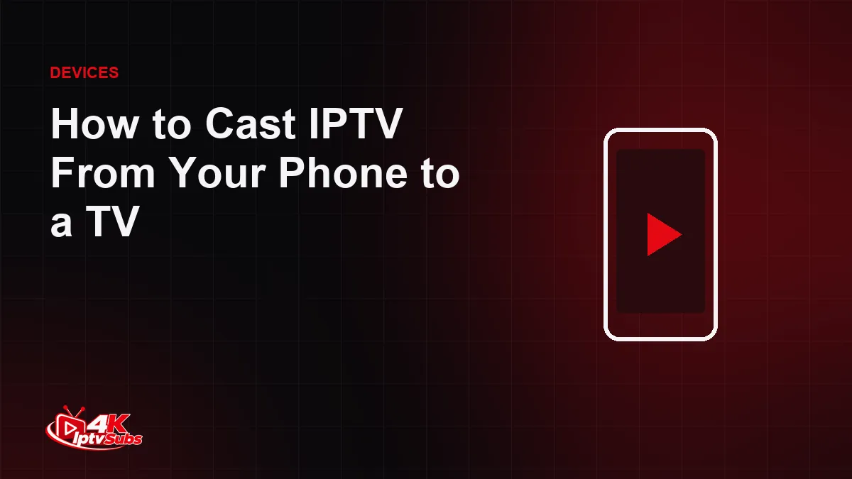 Phone illustration for casting IPTV to a TV