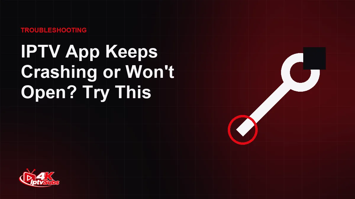 Wrench illustration for fixing an IPTV app that keeps crashing