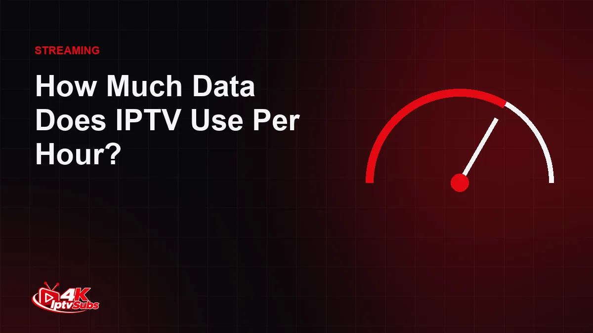 Speedometer illustration for IPTV data usage per hour