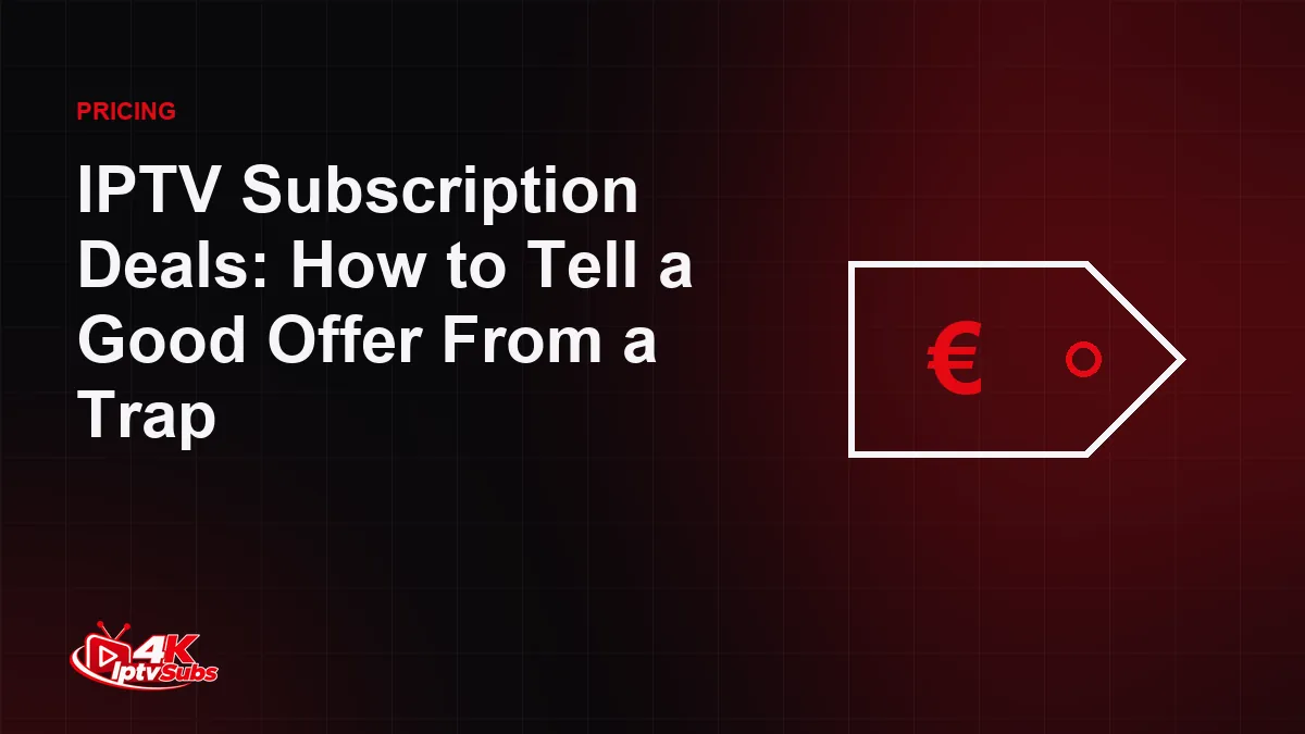 Price tag illustration representing IPTV subscription deals and discounts
