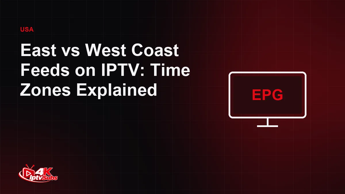TV guide illustration representing East and West coast channel feeds