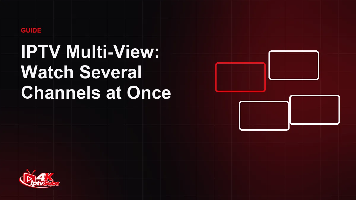 Four screens illustration representing IPTV multi-view
