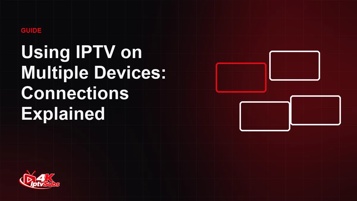 Several screens illustrating one IPTV subscription used on multiple devices