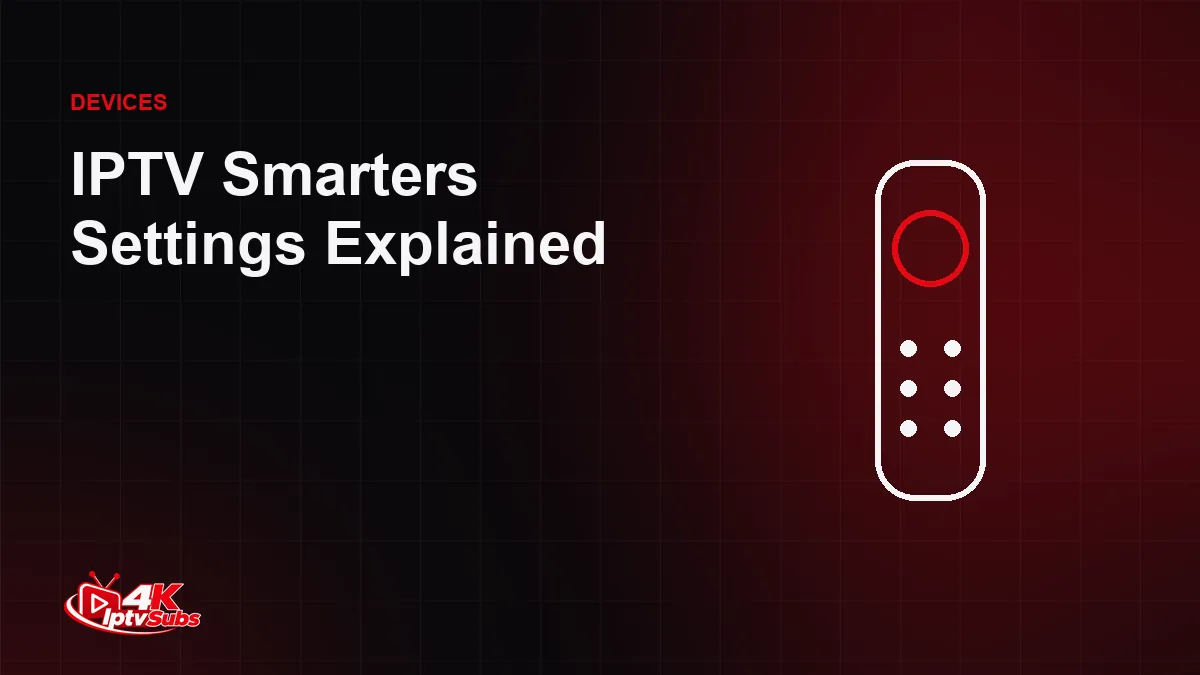 Remote control illustration for adjusting IPTV Smarters settings