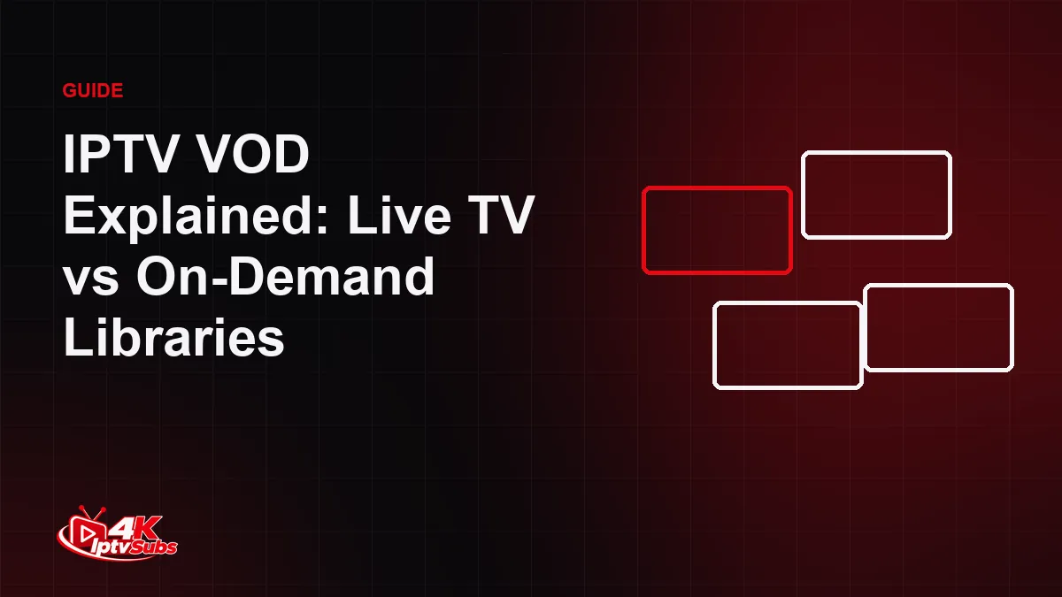 Grid of screens representing an IPTV on-demand film and series library