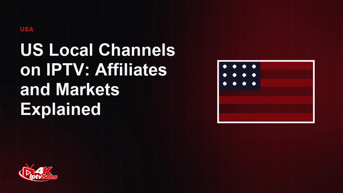 US flag illustration for a guide to local channels on IPTV