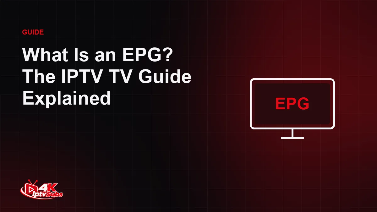TV illustration labelled EPG, representing an IPTV programme guide